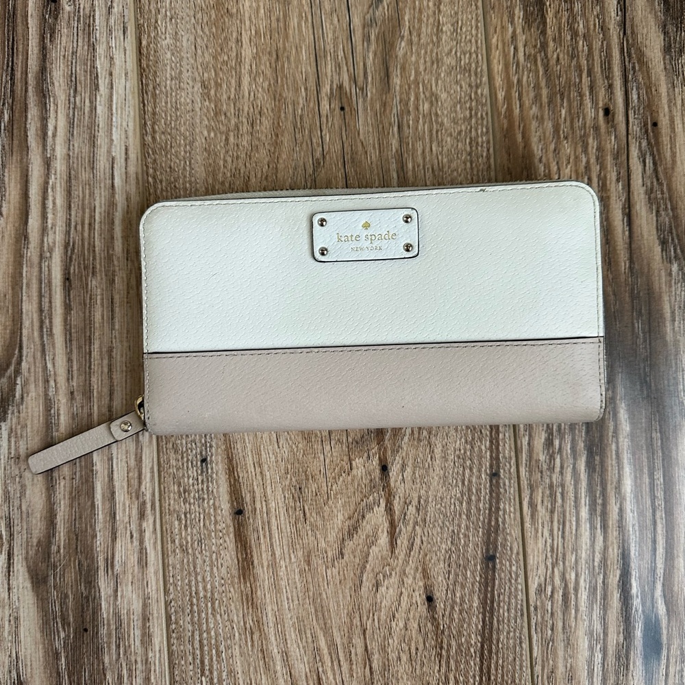 Kate Spade Cream and Tan Leather Wallet